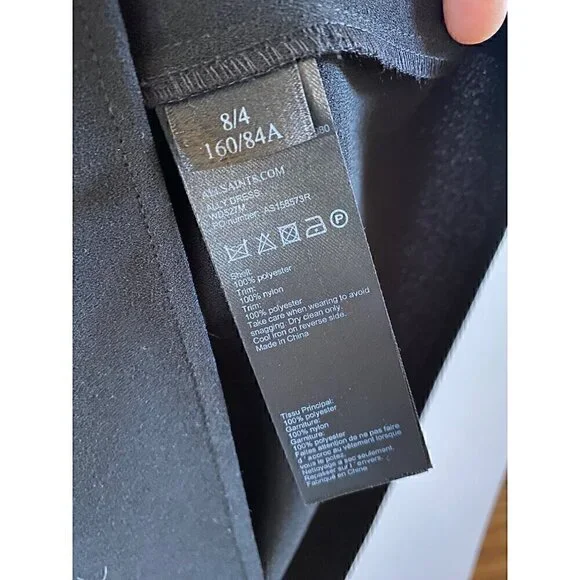 Allsaints Ally Dress Black Lace Sz 4 polyester Sheer Lace Panels LBD retail $230 - Picture 10 of 10